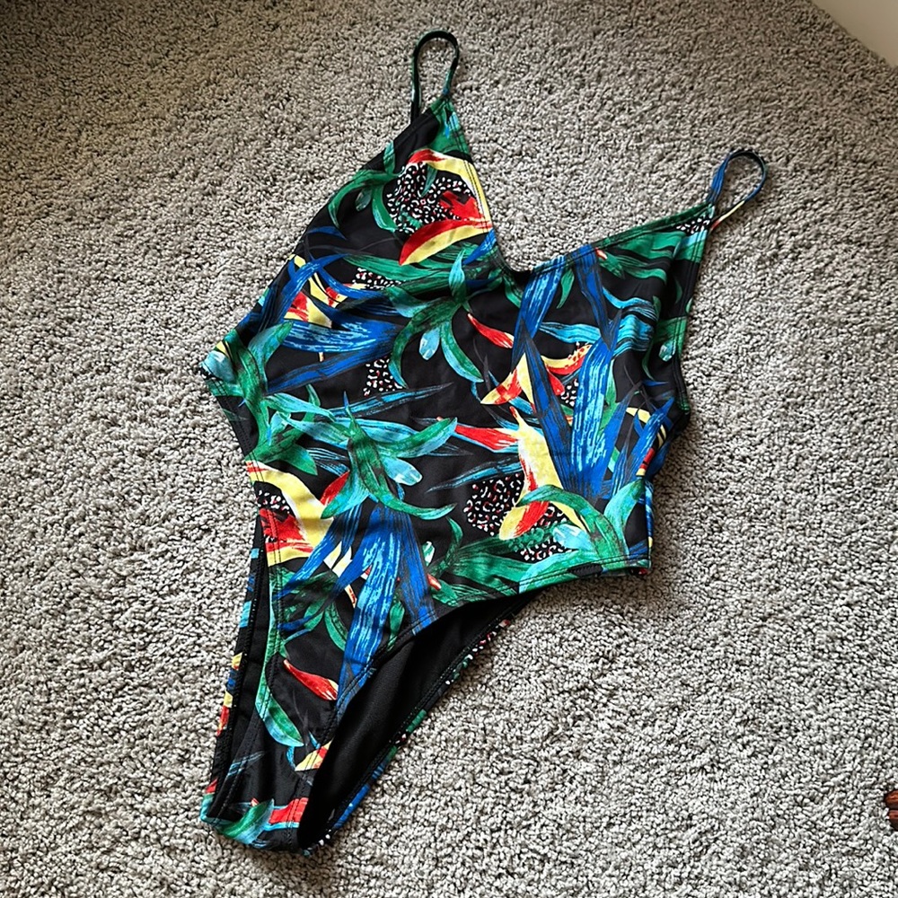 Swimsuit High Leg Tropical
